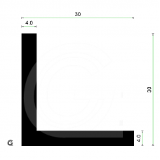 EPDM Gummi Winkelprofil | 30 x 30 x 4 mm| Pro meter